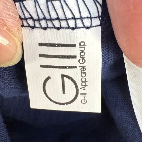 G-III Apparel Women's XL Los Angeles Rams NFL Long Sleeve T-shirt Blue Cream EUC - Picture 5 of 9